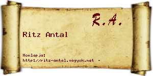 Ritz Antal névjegykártya